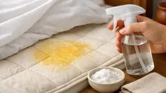 Cómo quitar las manchas amarillas del colchón con bicarbonato y agua oxigenada (sin empaparlo)