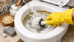 Cómo quitar el sarro del inodoro y el anillo amarillo con vinagre y bicarbonato