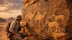 El desierto de Nefud revela arte rupestre monumental de hace 12.800 años