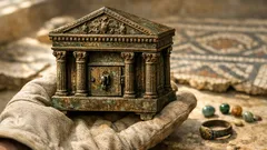 Hallan un cofre de bronce con forma de templo en una casa romana junto a un campamento militar